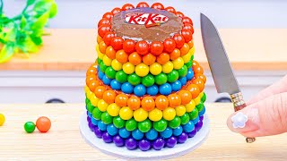Miniature Rainbow Chocolate Cake Decorating 🌈 Rainbow KitKat Cake Recipe By Baking Yummy