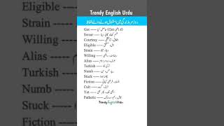 trendy English to Urdu translation Easy ways to learn English #subscribe #learnurdu #education #10k