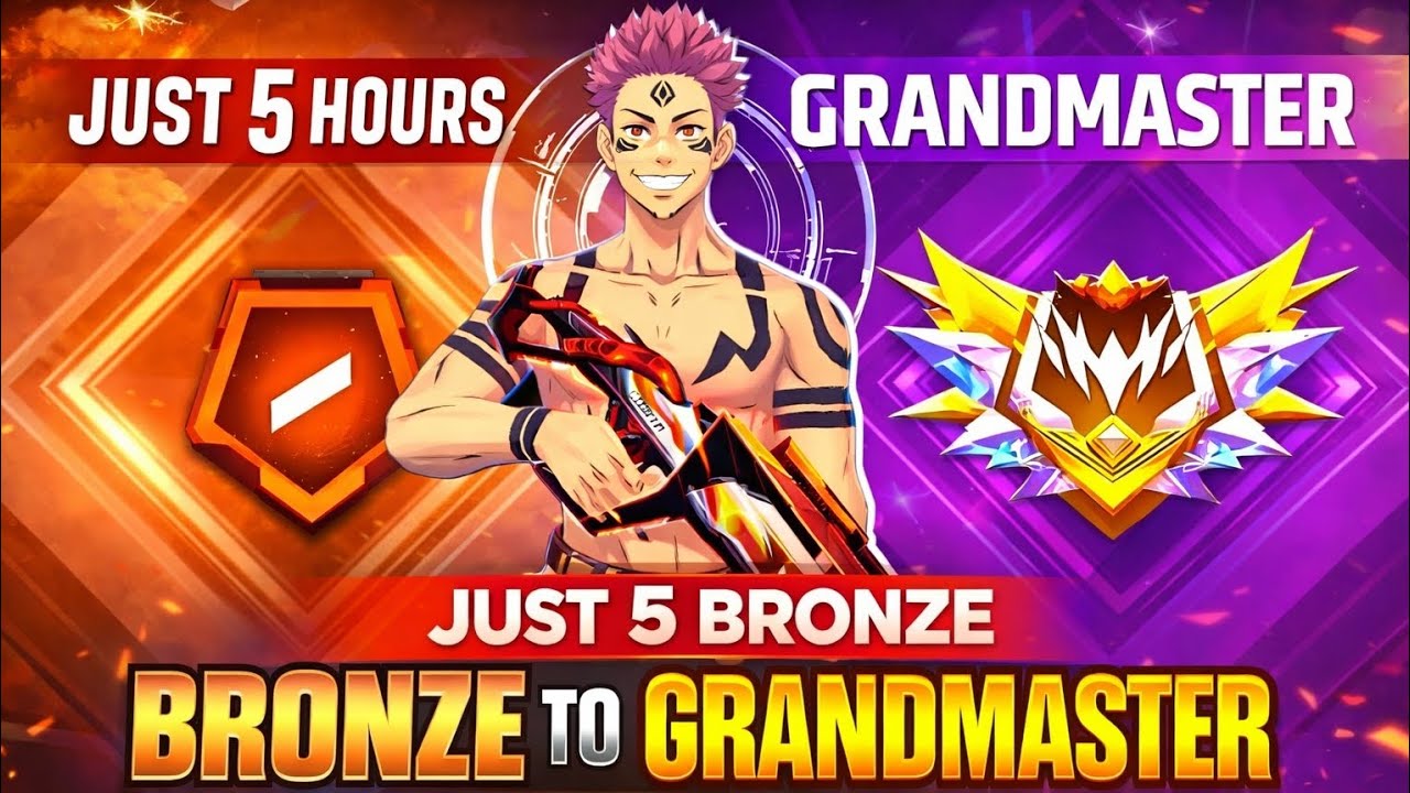 JUST 5 HOURS BRONZE TO GRANDMASTER FREE FIRE MAX 🔥 