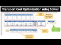 Transport Cost Optimization Using Solver in Excel