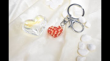 Beebeecraft DIY Love keychain with seed beads