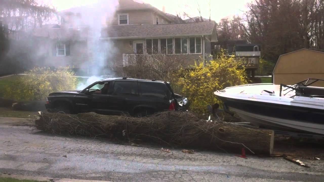 Trying to move a boat, trailer and tree YouTube