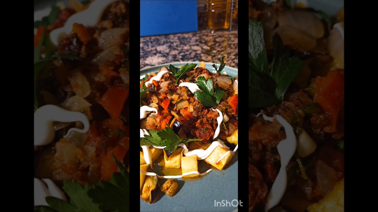 Kızartma 🤗Patlıcan Patates  Kıymalı Sos ile 👆 Yemek Fikirlerinde Bugün Pratik Ve Lezzetli #cooking