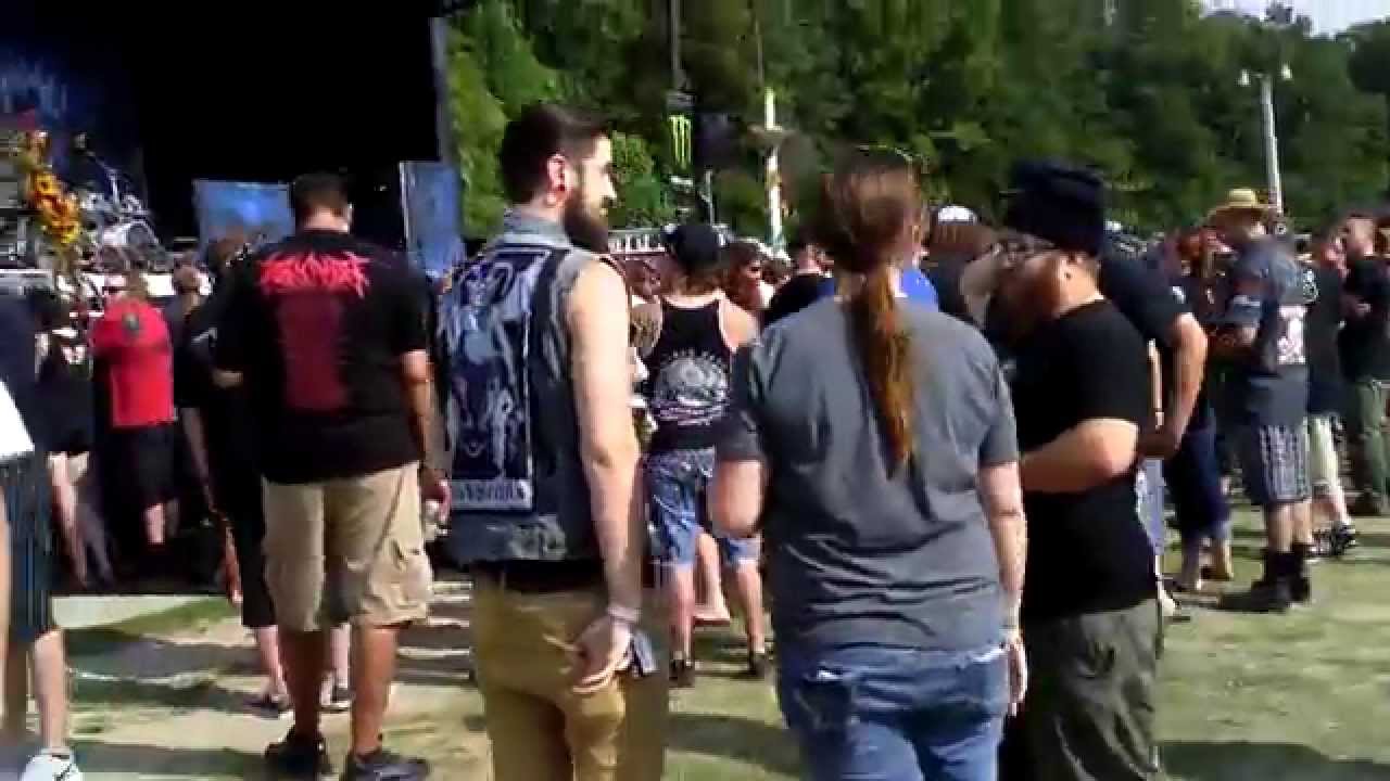 Oderus Urungus viking funeral crowd walk through Dave Brockie Memorial