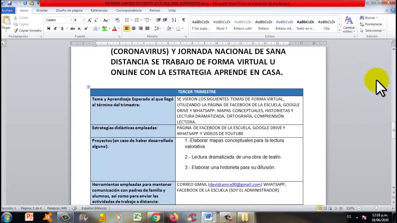 FORMATO PARA INFORME DE LABORES DOCENTES RÁPÍDO Y FACIL O VERSIÓN  TRADICIONAL CICLO 2019-2020 - YouTube