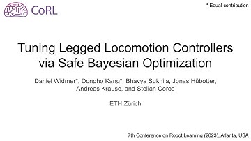 Tuning Legged Locomotion Controllers via Safe Bayesian Optimization - CoRL Spotlight Video