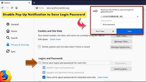 How to Turn off Annoying Save Login Pop Ups in Firefox Browser on Windows