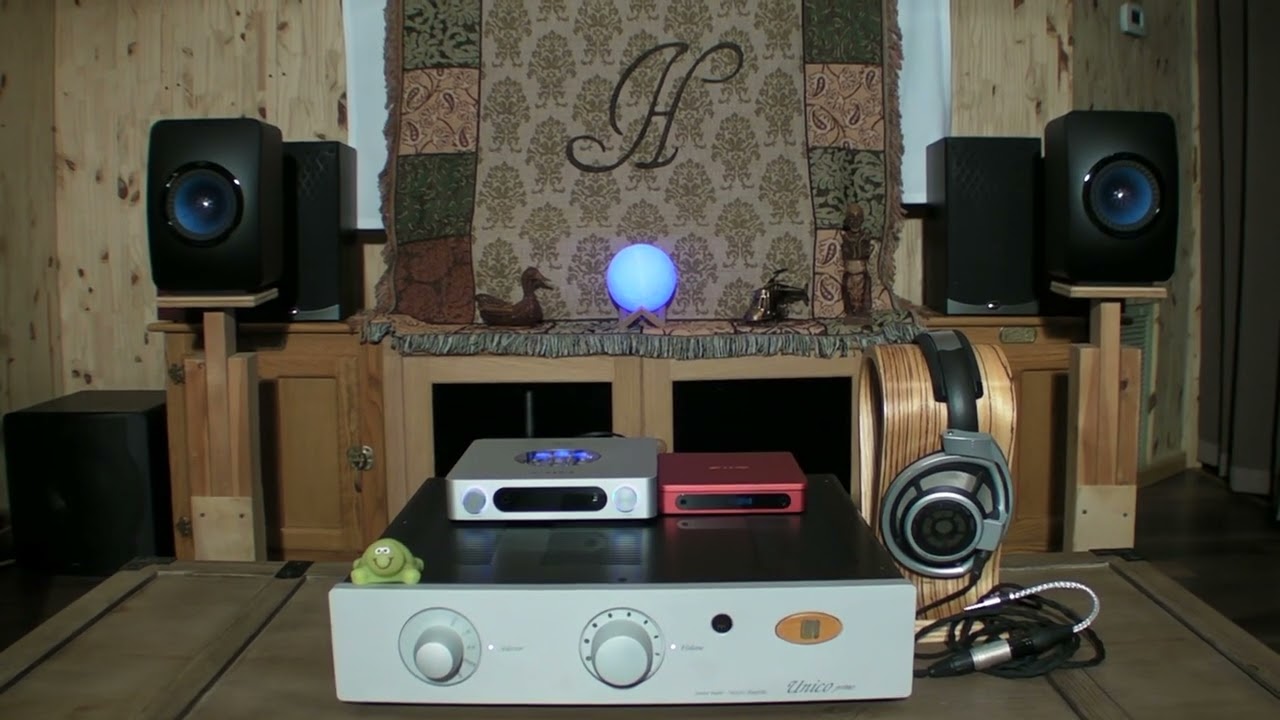 ￼Fii0 DM13 CD Player FiiO K13 R2R DAC/PreAMP KEF ls50 Speakers UNICO Primo Amplifier Guitar Gold❤️4U