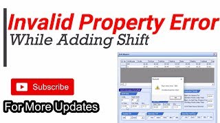 Resolve Invalid property error in shift master in Realsoft 10.7 ,10.8  or 10.9 screenshot 3