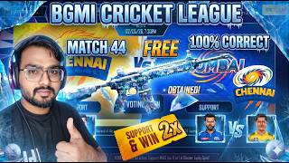 😍 GET FREE M416 GLACIER | BGMI CRICKET LEAGUE MI VS DC MATCH 44 |