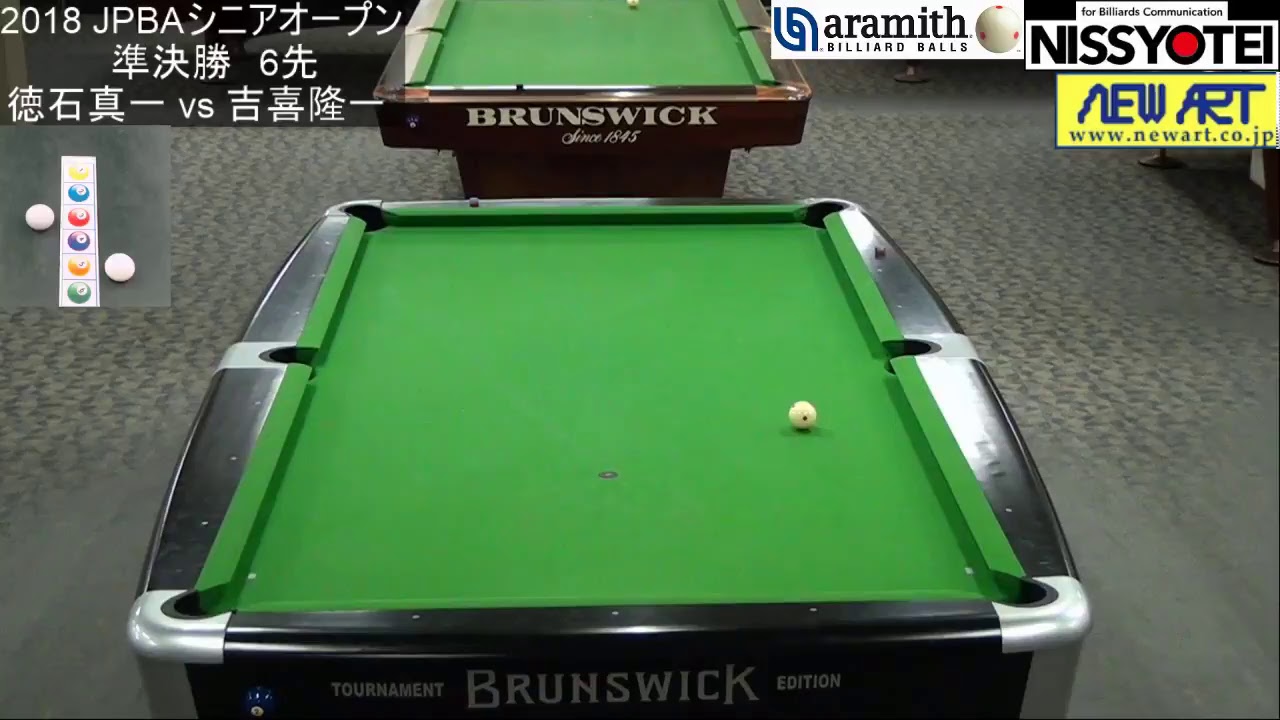 2018 JPBAシニアオープン 準決勝 徳石真一vs吉喜隆一 ビリヤード