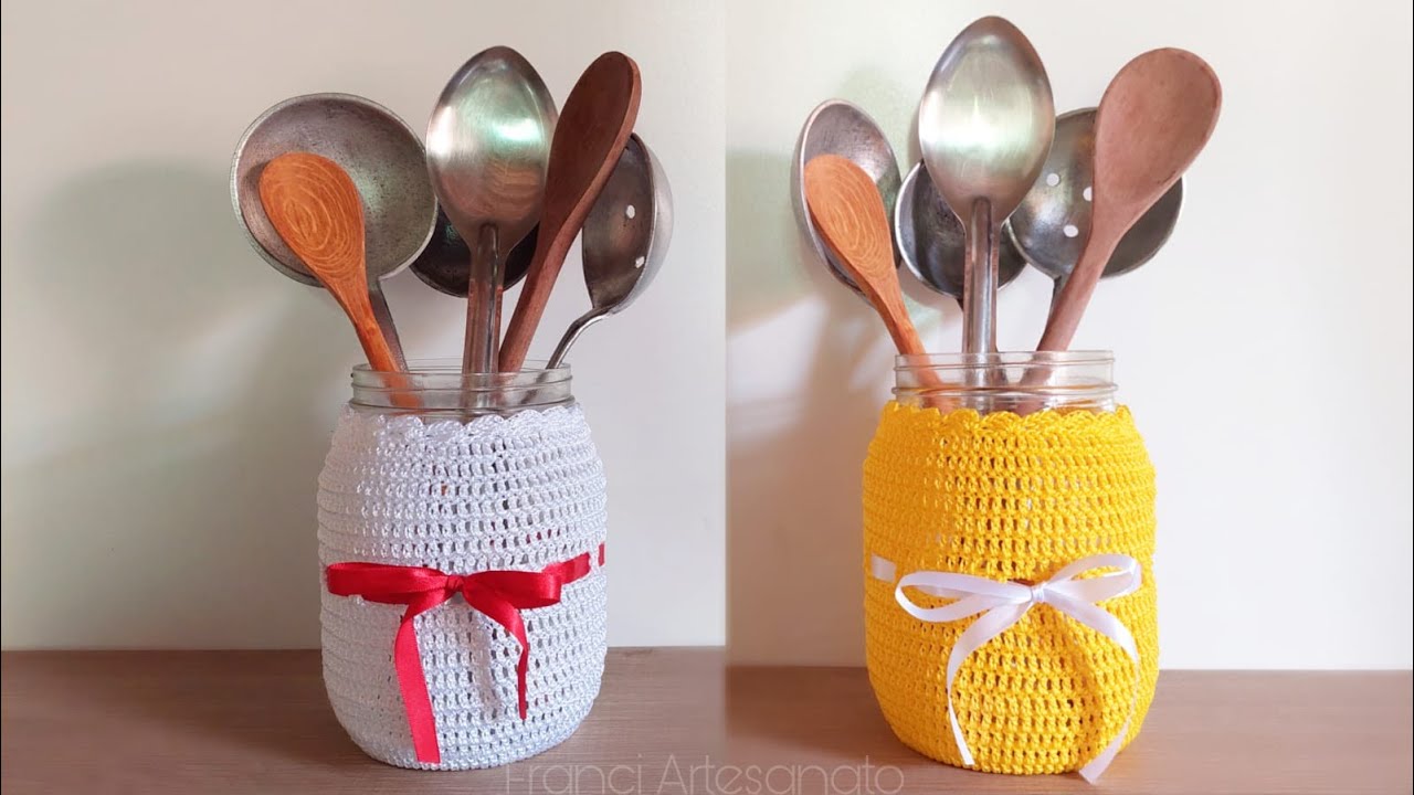 CAPA LEQUE PARA PORTA CONCHA E TALHER | PASSO A PASSO - FRANCI ARTESANATO