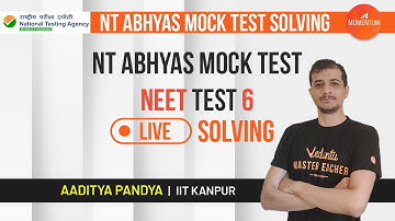 National Test Abhyas (NTA) Mock Test - NEET Test 6 🔴LIVE Solving | NEET 2020 | Momentum with Vedantu