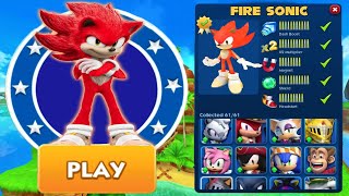 Sonic Dash - Fire Sonic New Character Unlocked and Fully Upgraded Update - Run Gameplay