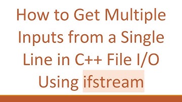 How to Get Multiple Inputs from a Single Line in C++ File I/O Using ifstream