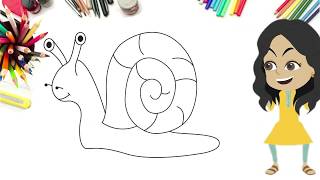 تعليم الرسم للأطفال طريقة رسم حلزون بسهولة تامة