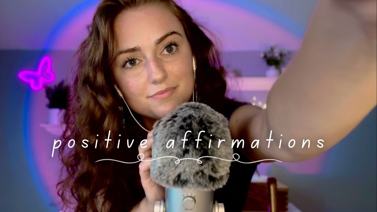 ASMR⎜whispering positive affirmations while you sleep♡ personal attention, face touching, fluffy mic