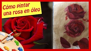 How to paint a RED ROSE in OIL STEP BY STEP EASILY!