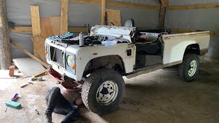 Project Nexi part 3, preparing and painting a galvanized bulkhead #landroverdefender110 #landrover