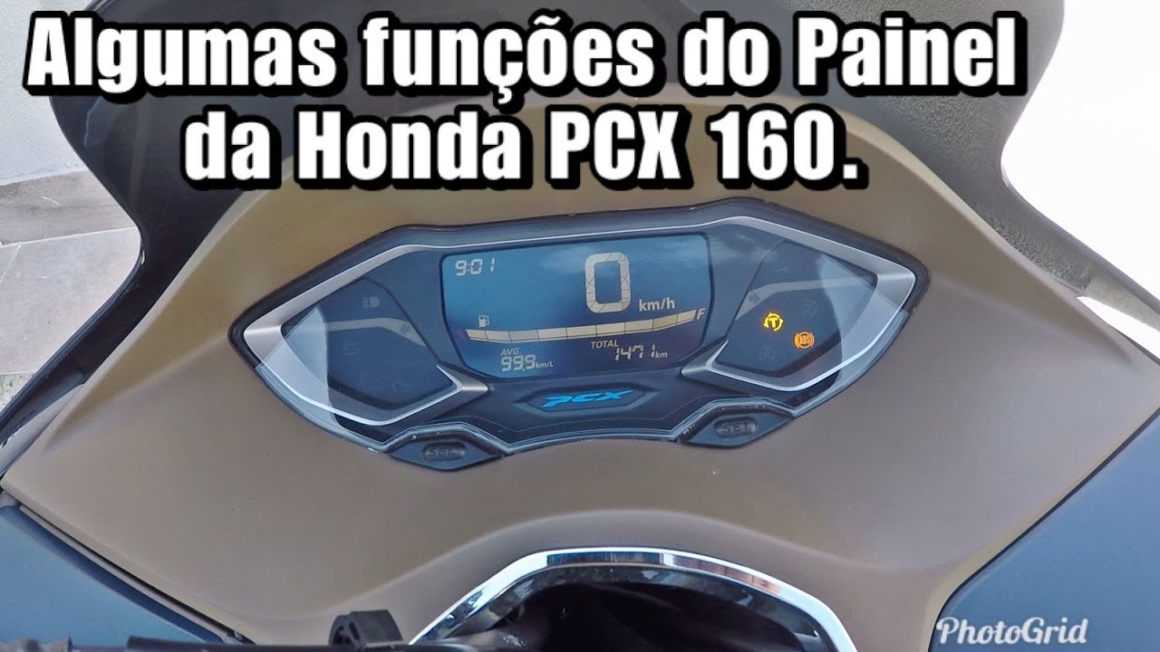 29 - Algumas funções do painel da Honda PCX 160 - Hora, editar, HSTC