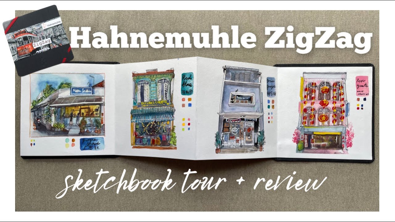 Hahnemuhle ZigZag Sketchbook Tour and Review - YouTube