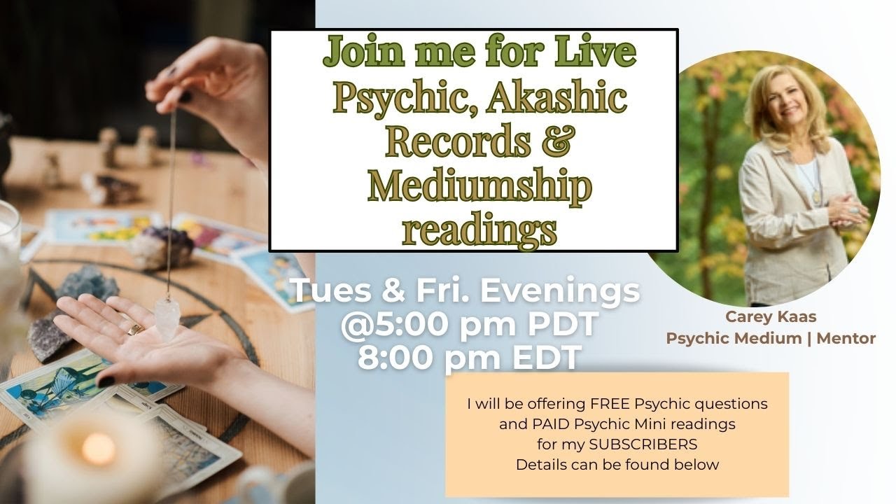 Psychic readings & Channeled Akashic Records messages with Psychic Medium |