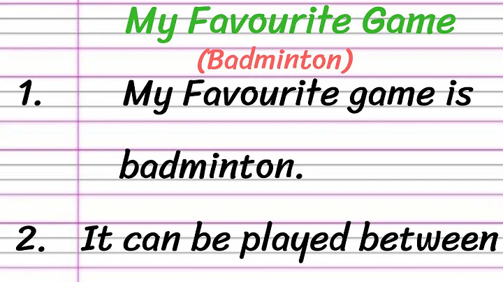 My Favourite Game Badminton Essay in English 10 Lines - DayDayNews