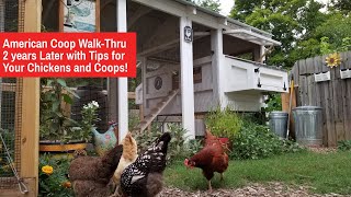 American Coop WalkThru 2 Years Later with Tips for Chickens & Coops!