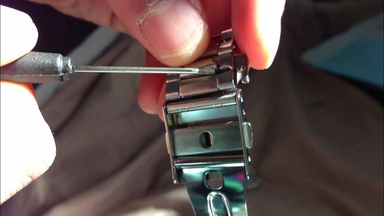 L shapes pin removal on seiko watches band resizing - YouTube