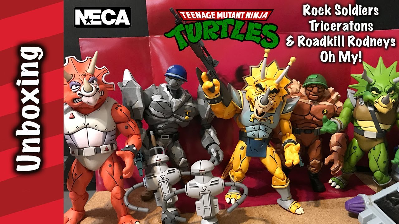 NECA TMNT Triceratons, Rock Soldiers and Roadkill Rodneys, Oh My! - YouTube