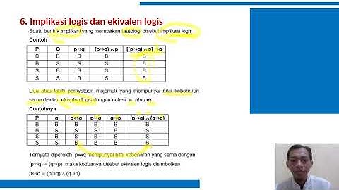 Dasar-dasar Matematika | Logika Matematika (part 6) Implikasi logis dan ekivalen logis