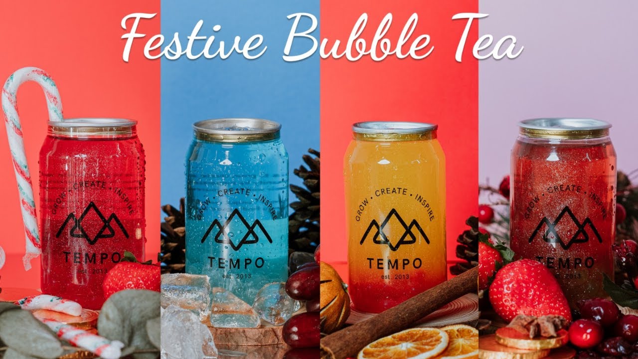 Tempo Festive Bubble Tea Cans & Christmas Bauble Set YouTube