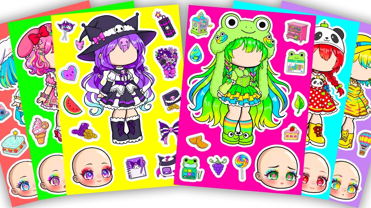 🎶Paper DIY🎶 Cute Sanrio X Gacha Sticker Book #Cinnamoroll #Kuromi #Melody #paperdiy #gachalife #asmr