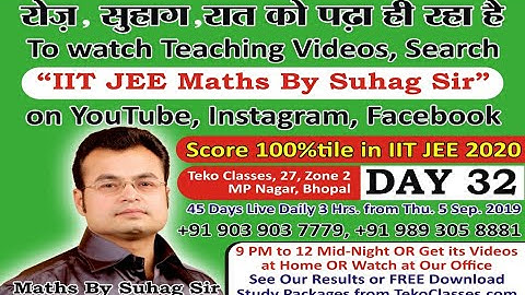 Day 32 Lec 1 Quadratic and Cubic Equations, Theory of Equations Crash Course JEE Main Advanced 2020