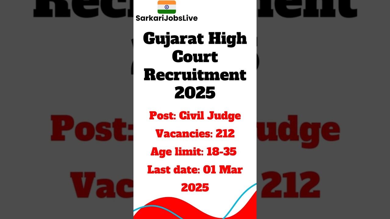 Gujarat High Court Recruitment 2025 | Civil Judge Jobs