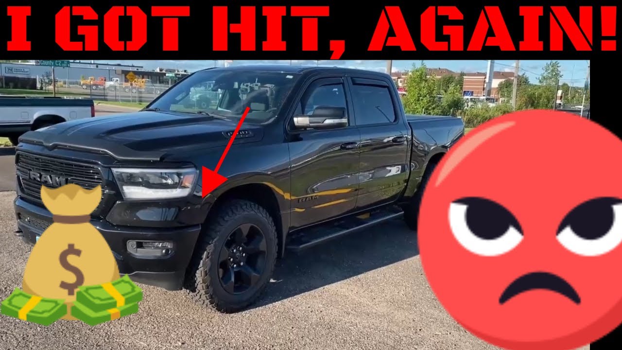 Damaged Ram 1500 front end