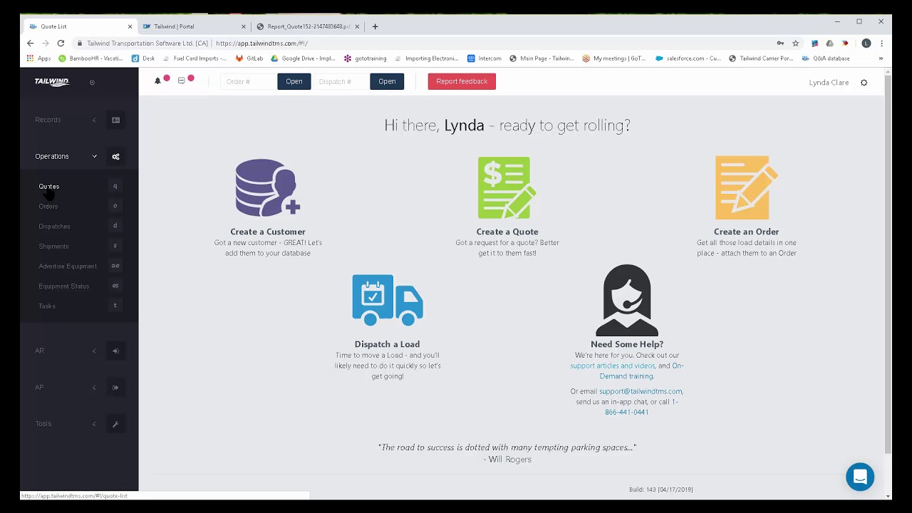 Online Training - Session 2: Streamlining Operations | Tailwind TMS Trainings 2019