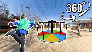Riding Merry Go Round In The Playground Vr 360