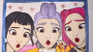 Kpop Demon Hunters Coloring ASMR Zoey Mira Rumi Relaxing Art