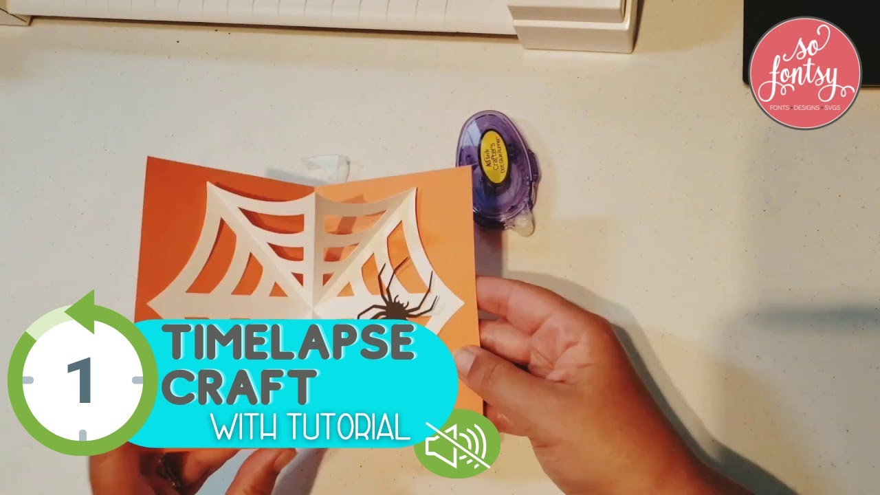 Halloween Spider Web Pop-Up Paper Card  (Timelapse with Tutorial)