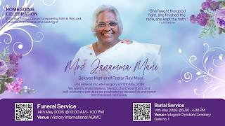 🔴 LIVE | Burial Service | In Loving Memory of Mrs. Janamma Mani | 14 May 2026