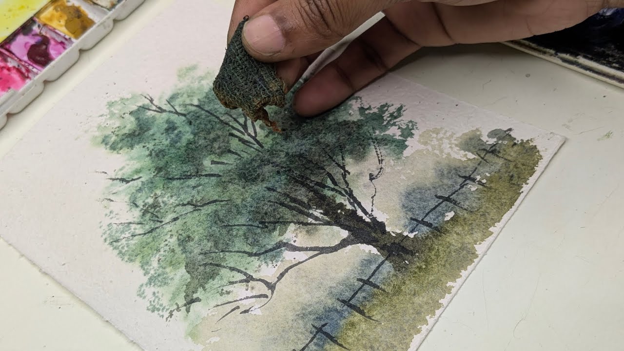 Stop Using Brushes for Watercolour Trees! (Try This Instead 🌳) | Watercolor Tree Tutorial 