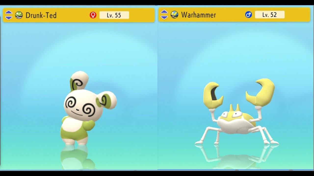 6 catches for Krabby and 10 catches for Spinda (shiny) YouTube