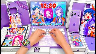 Paper DIY 💜 Apple X HUNTRIX KPOP Demon Hunters Laptop Set | ASMR Unboxing