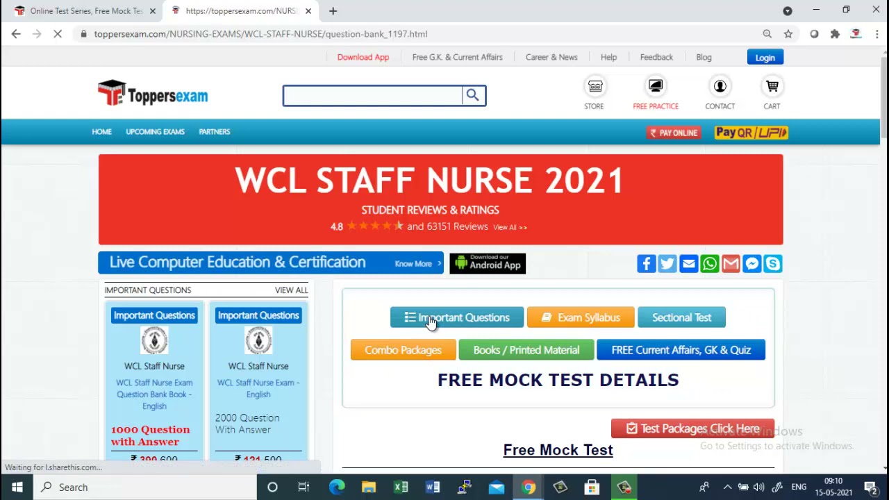 WCL Staff Nurse 2021 Free Online Mock Test, Important Questions, eBook, Update Syllabus