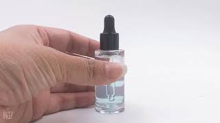 Clear Glass Empty Round Roller Bottle With Customized Lid Dropper Cosmetic Essential Oil Contai