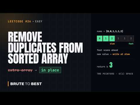 LeetCode #26: Remove Duplicates from Sorted Array — In Place