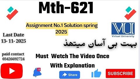 Mth621 Assignment Solution 1 💯 Percent Correct Paid Whatsapp 03426692724