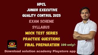 hpcl junior executive quality control mock test || syllabus || exam pattern