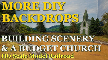 DIY Rural and Industrial Photo Backdrops on my HO Scale Model Railroad Layout. ACHB 1-63